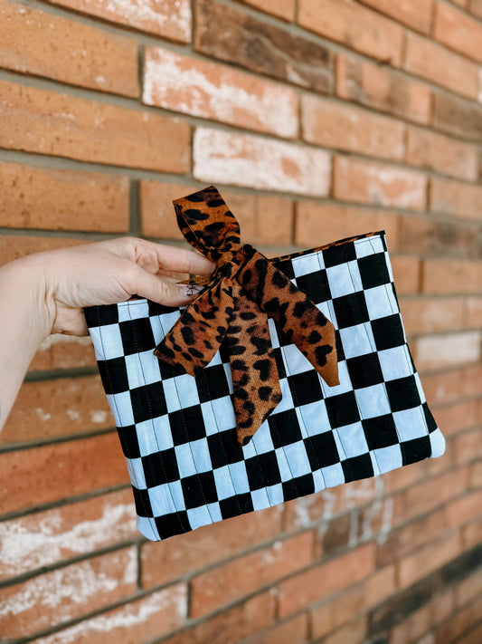 Bible/Book Case - Checkered + Leopard