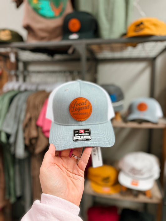 Circle LLO Leather Patch - White + Grey