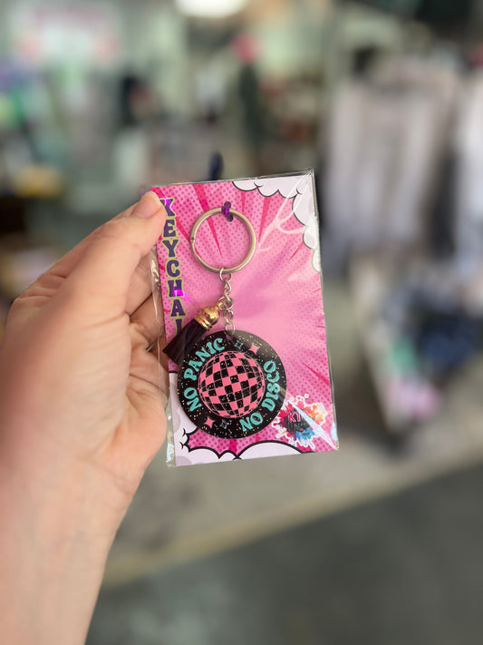 No Panic No Disco Circle Keychain