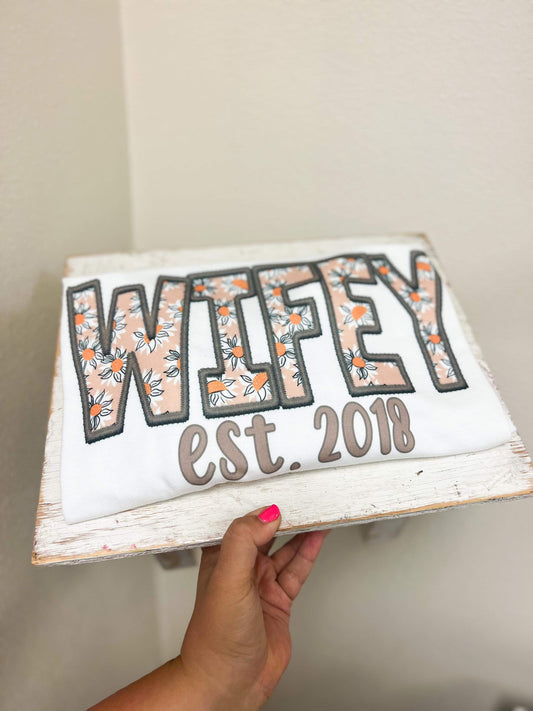 Wifey Faux Embroidery