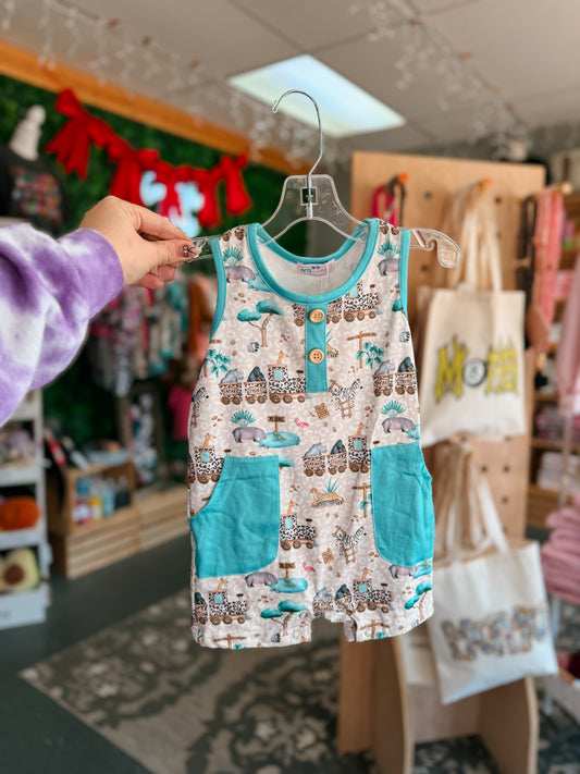 Safari Train Boys Romper/Tee