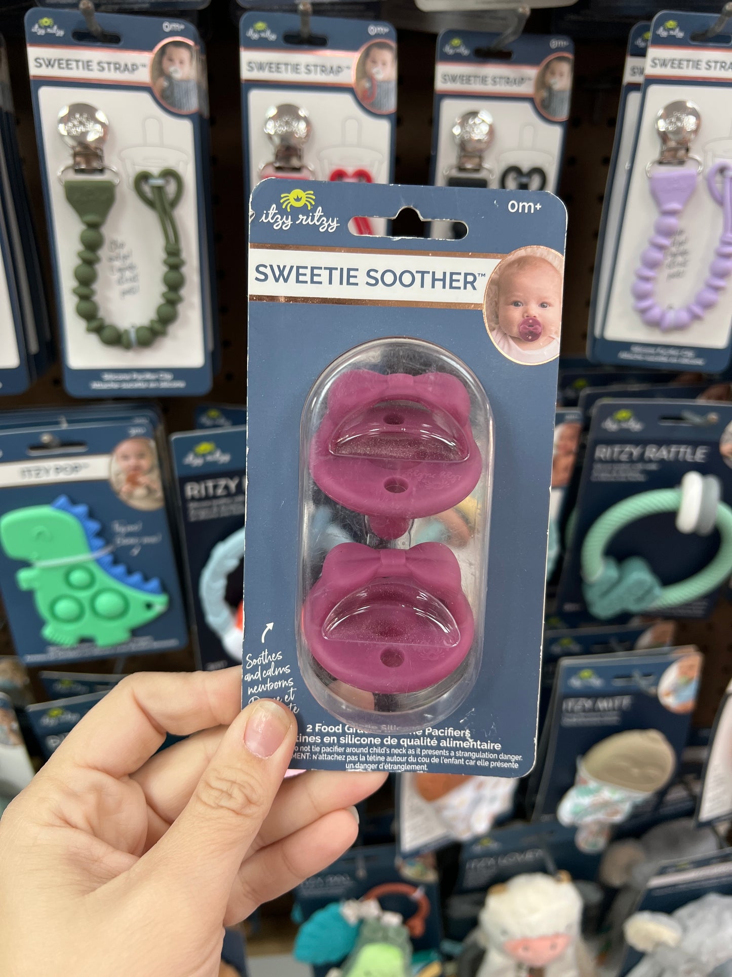 SWEETIE SOOTHER-FUSHIA BOW