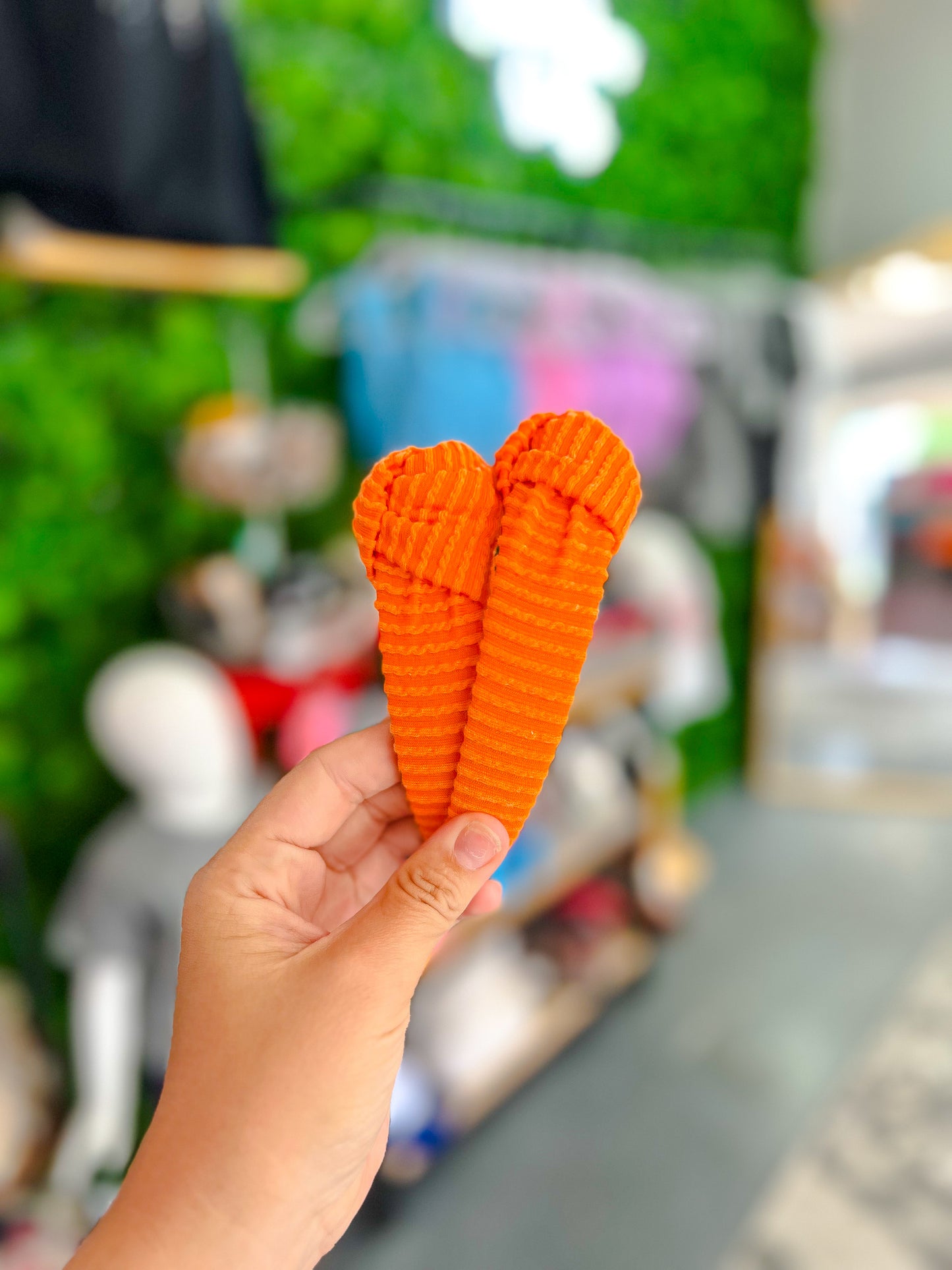 orange ribbed headband