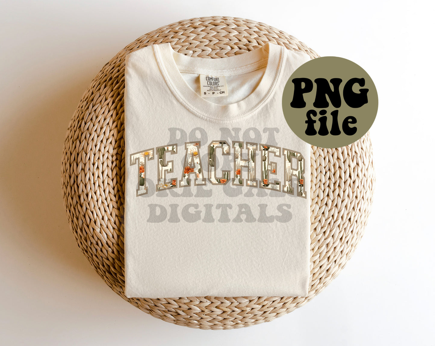 Boho Cactus Curved Teacher Digital Download | PNG File
