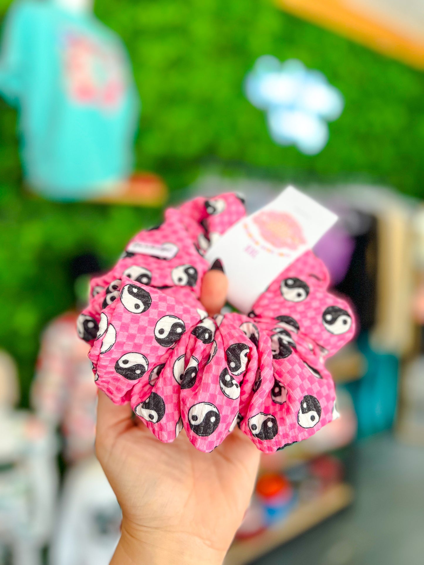 Pink YinYang Scrunchie
