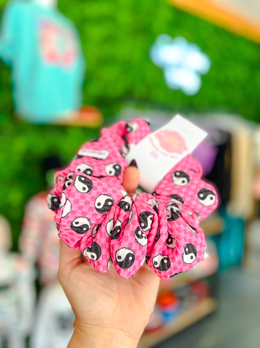 Pink YinYang Scrunchie