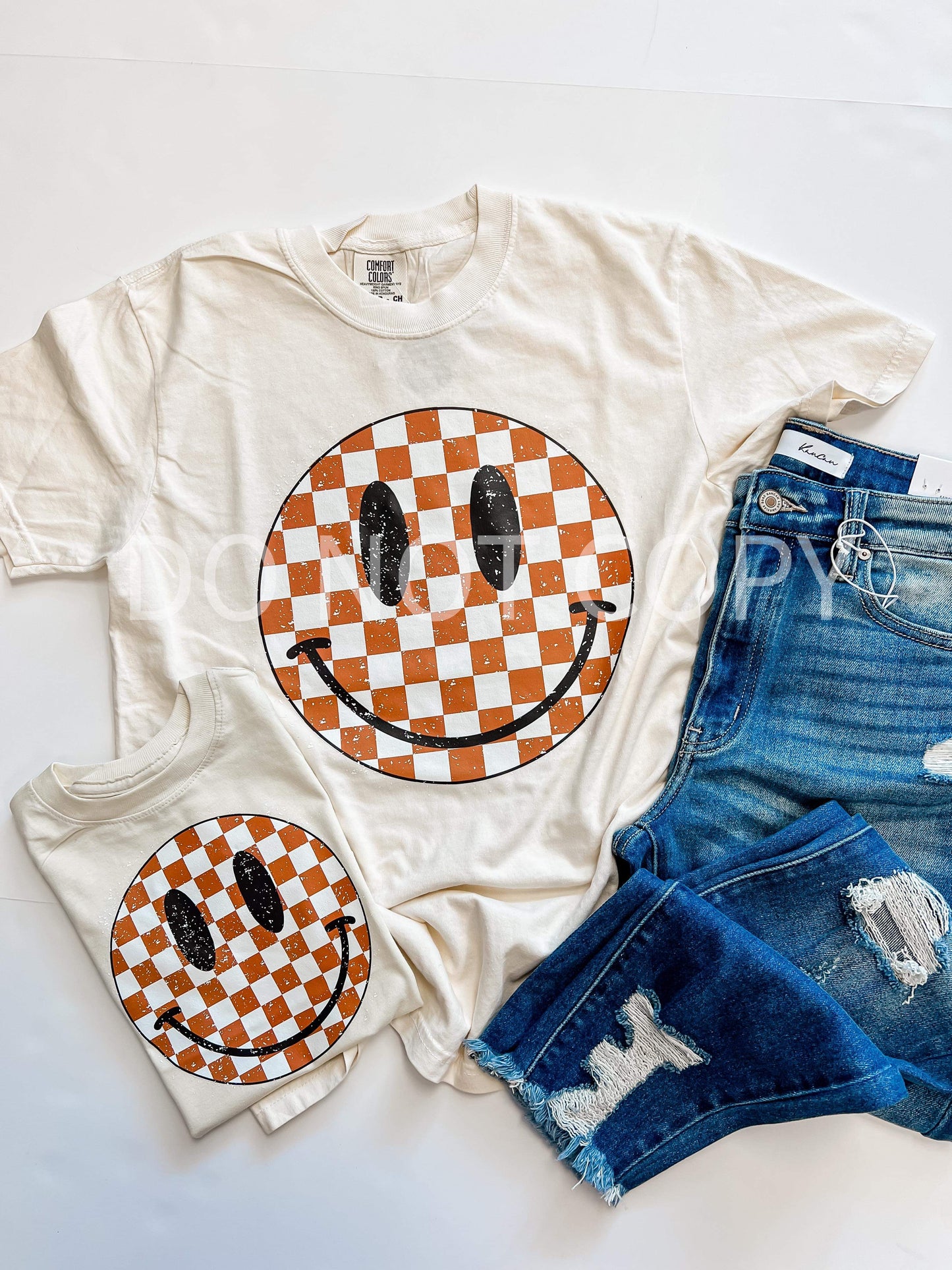 Checkered Happy Face Floral CC Tee