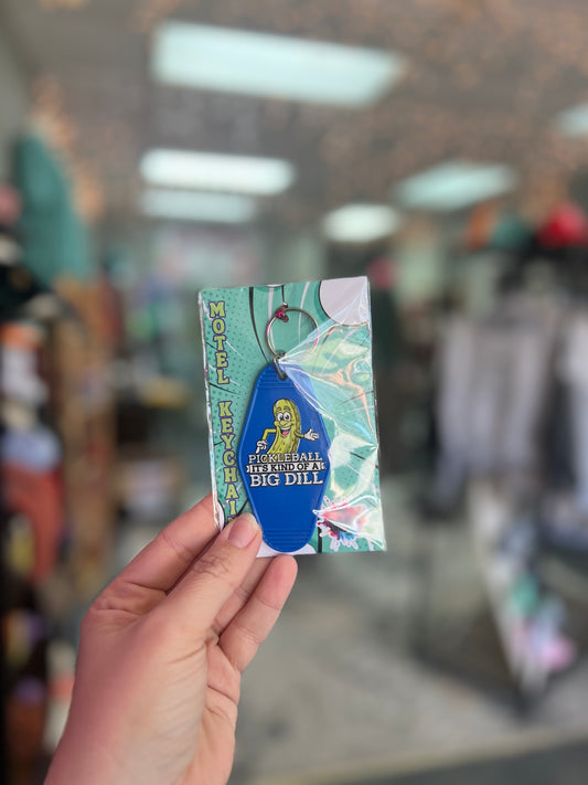 Pickleball/Big Dill, Blue Motel Keychain