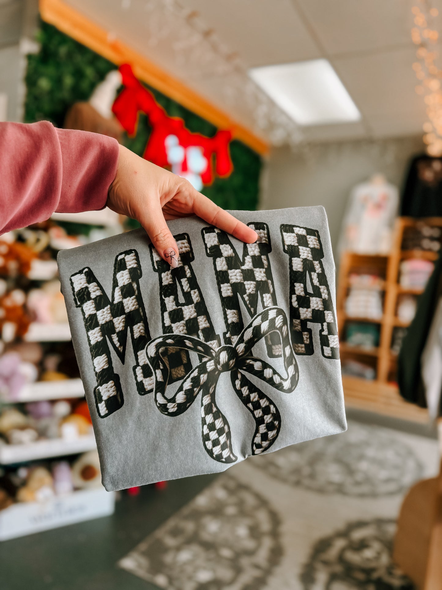 Checkered Mama w/ Bow - Granite CC