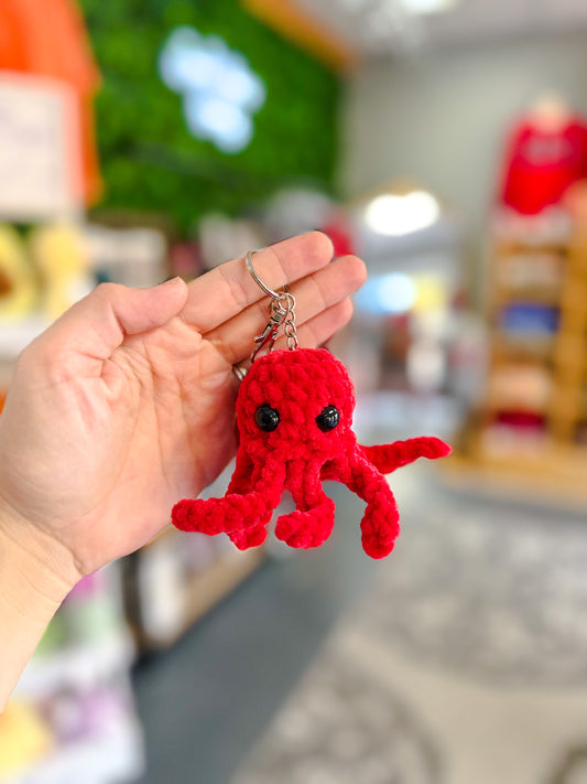 Red Octopus Keychain