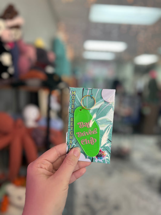 Bad Drivers Club, Lime Green Motel Keychain