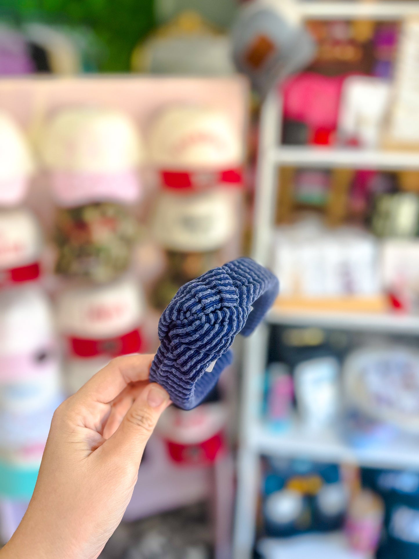 navy ribbed headband