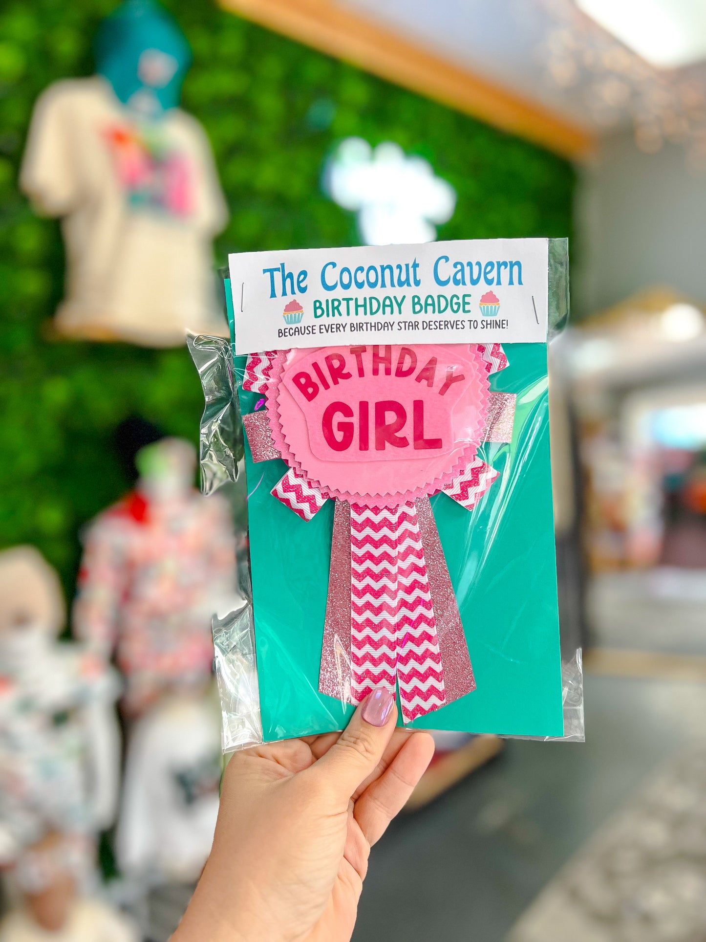 Birthday Badge - Birthday Girl - Pink/Chevron