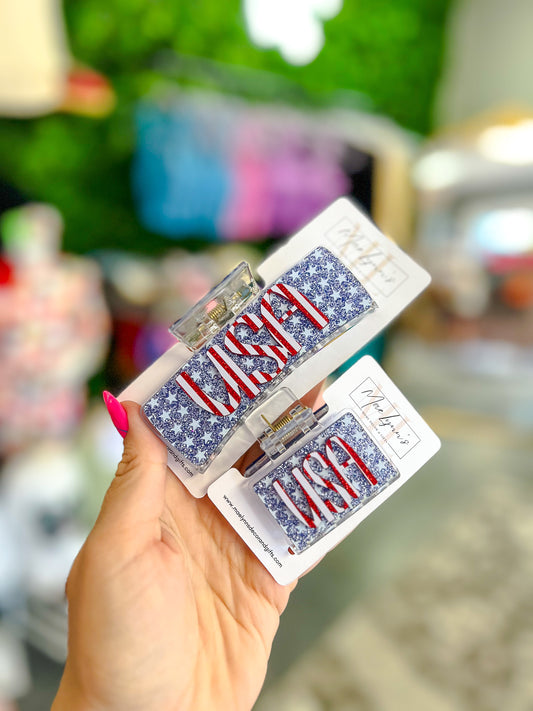 Stars and Stripes USA - Hair Clip