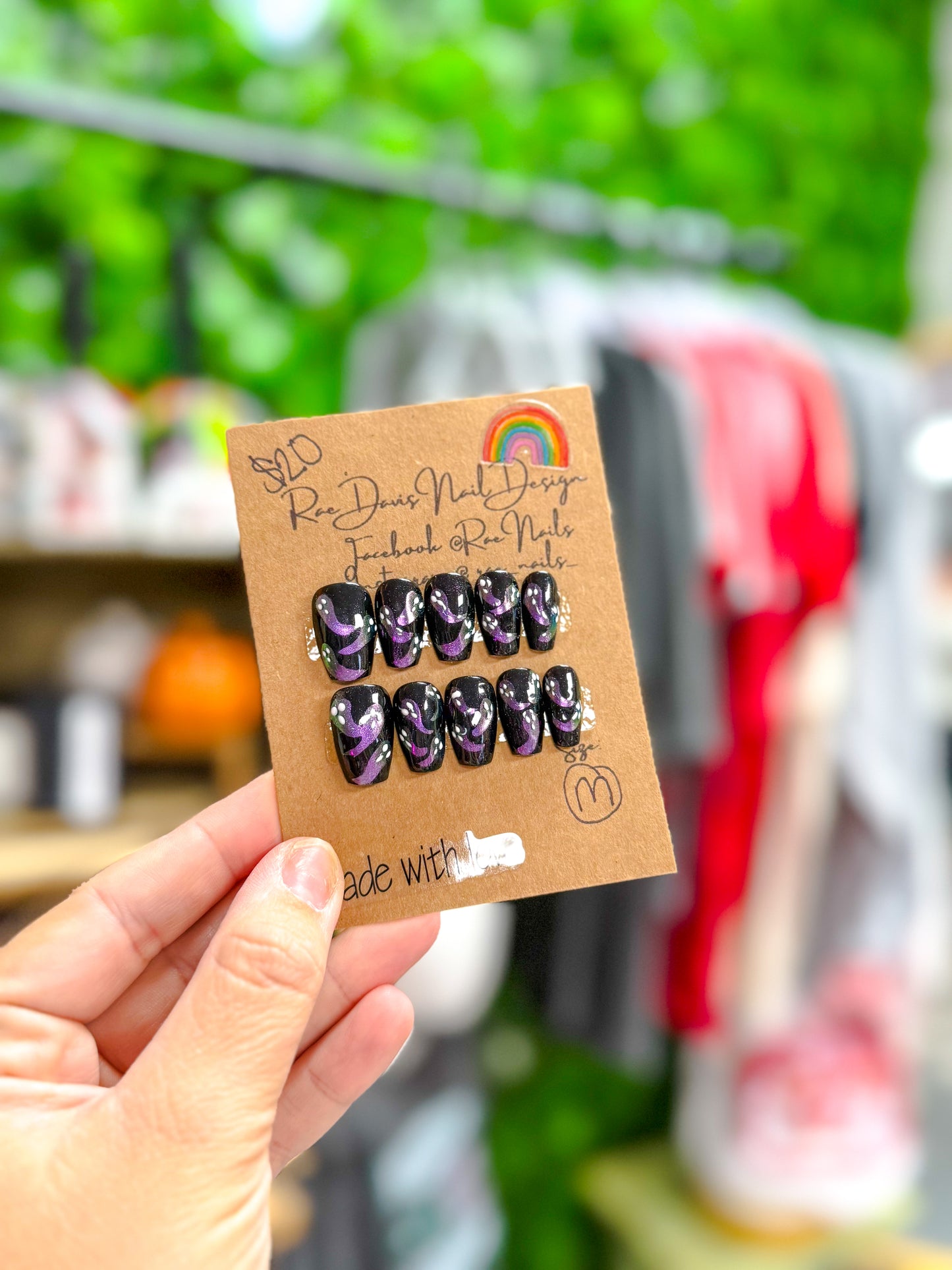 Press On Nail Set | iridescent ghosts {size med}