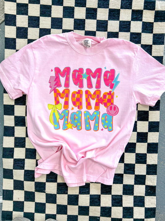 Retro Neon Stacked Mama