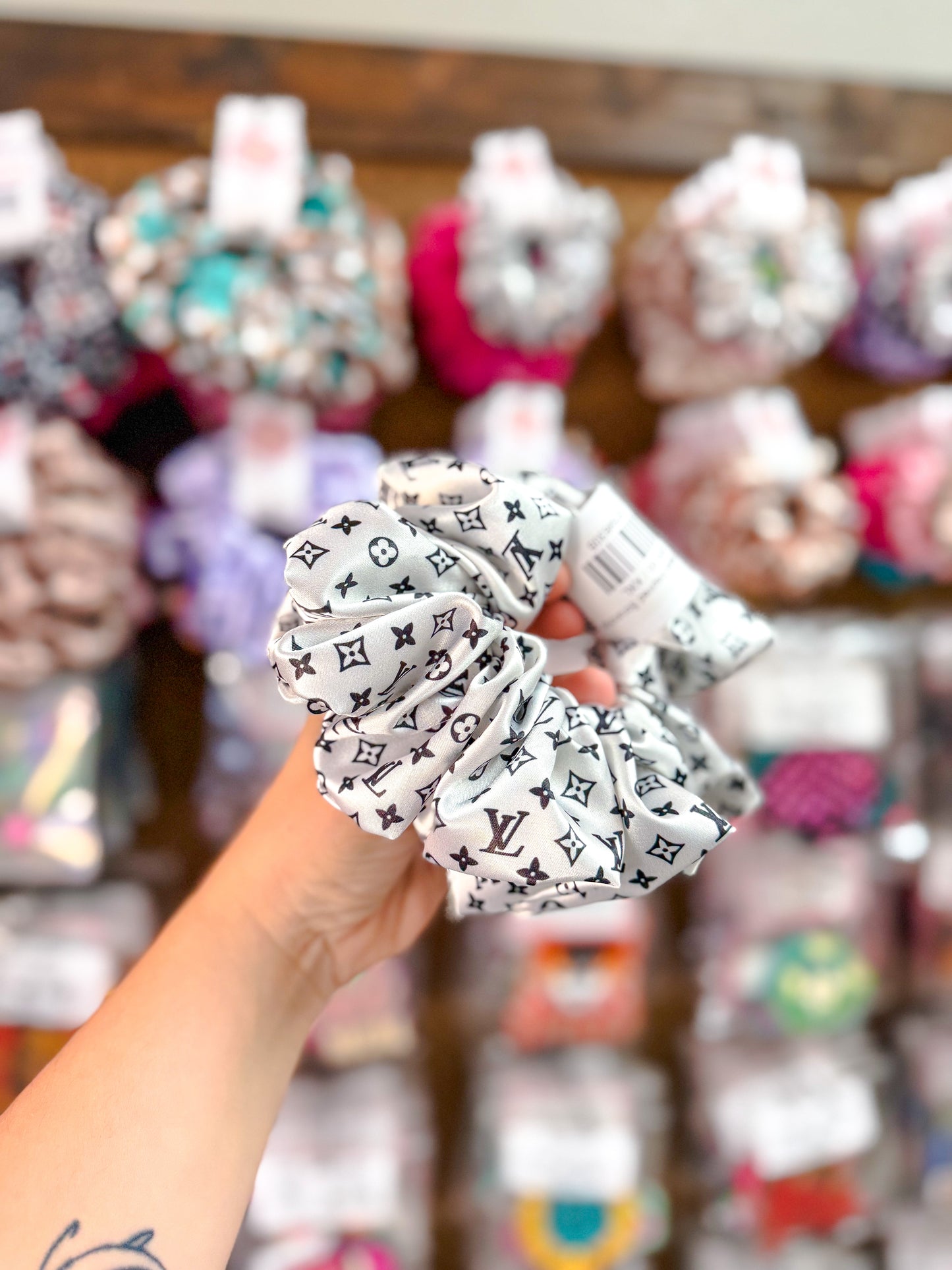 White + Black Inspired Scrunchie