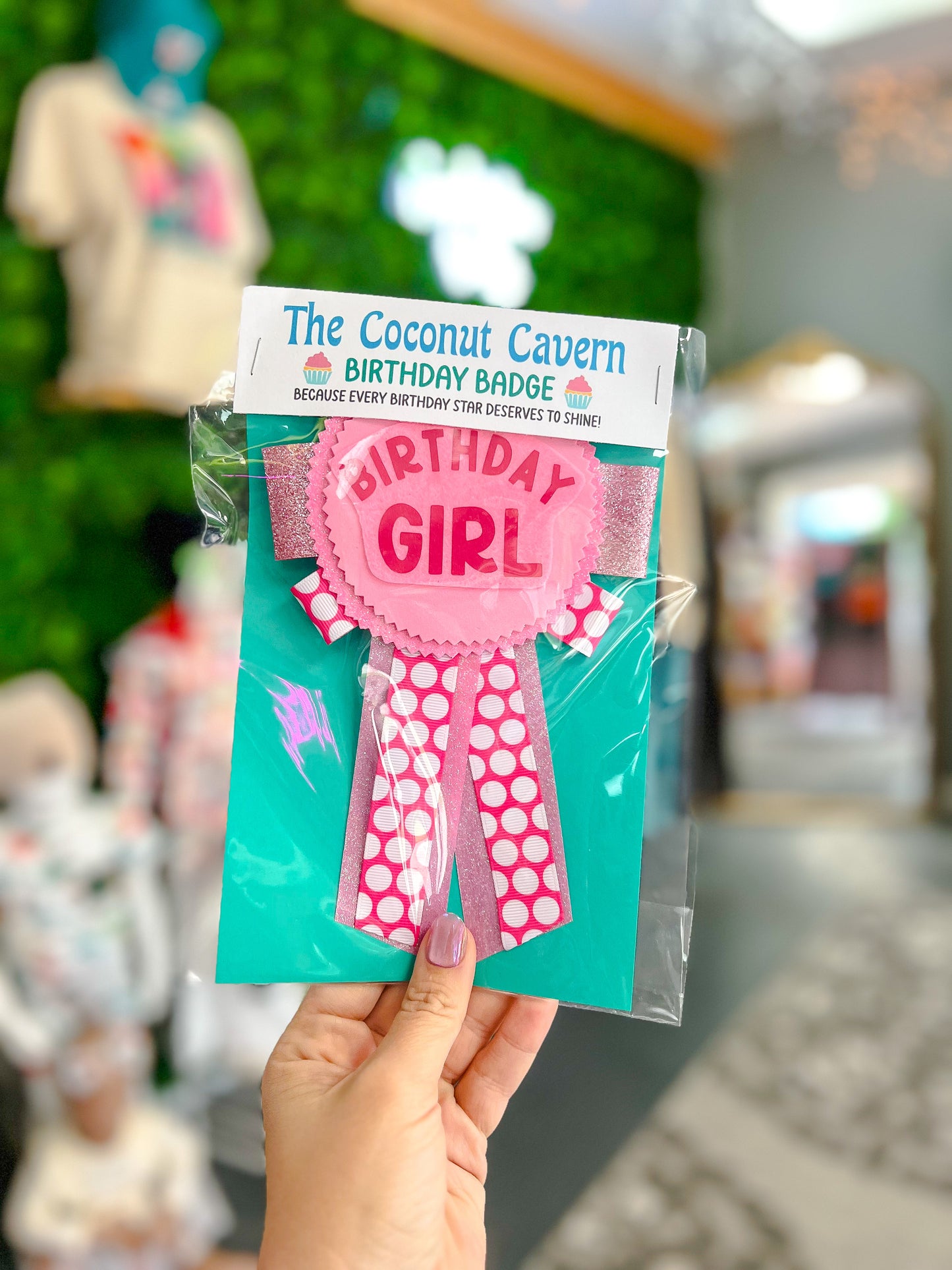 Birthday Badge - Birthday Girl - Pink/Dot