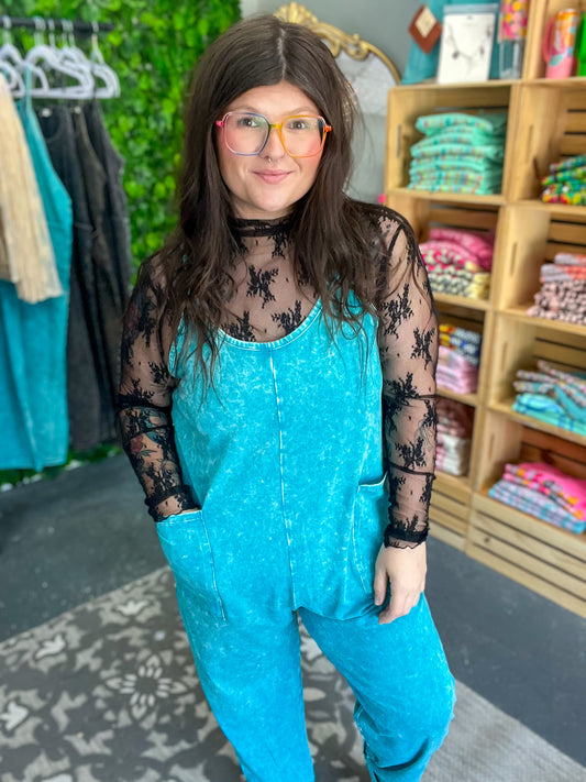 Overalls w/ Pockets - Teal