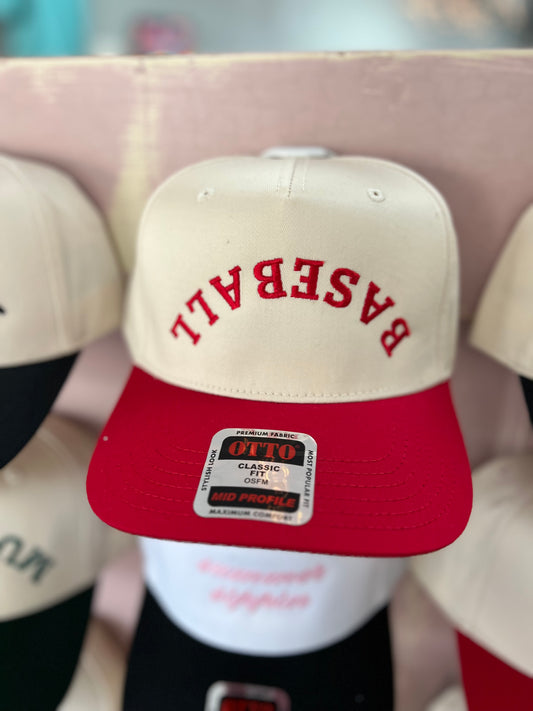 Baseball - Red/Nat Canvas Trucker