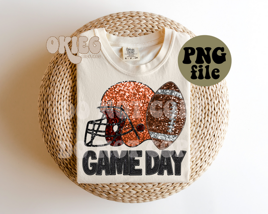 Game Day Football | Orange | Digital Download | PNG File