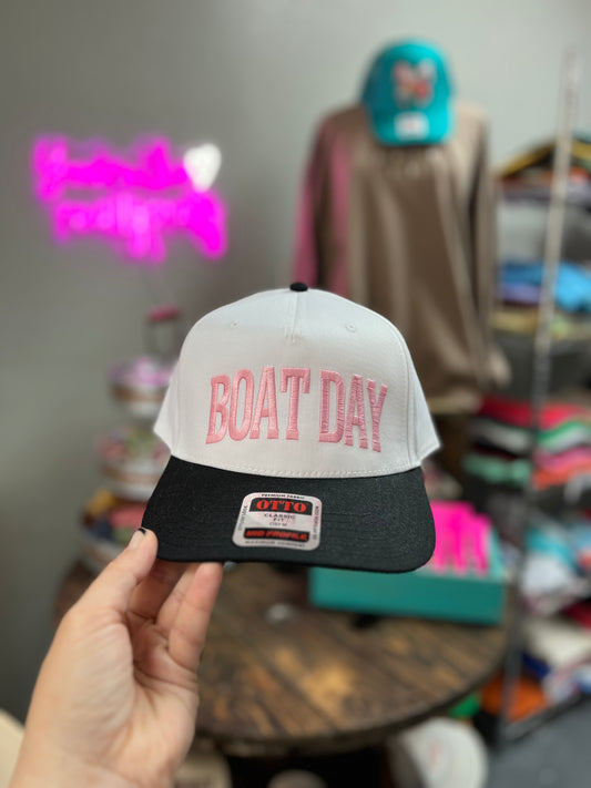 Boat Day  - BLK/WHT Canvas Trucker