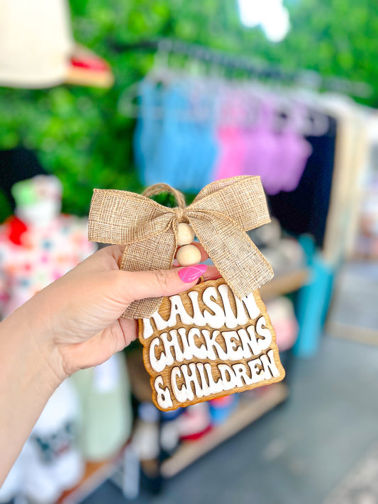 Raising Chickens & Children - Car Charm