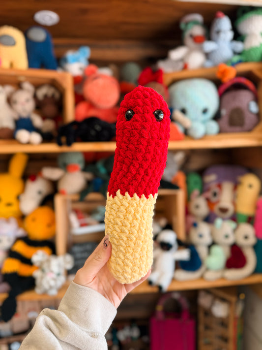 Red and yellow gummy worm