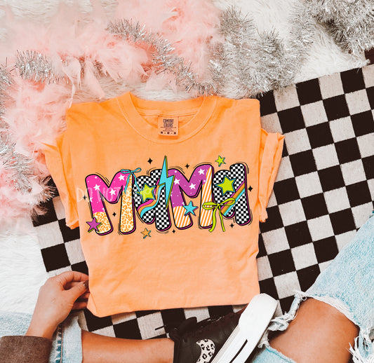 neon checkered / bolt mama