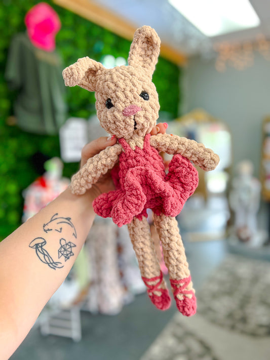 brown dark pink ballerina leggy bunny