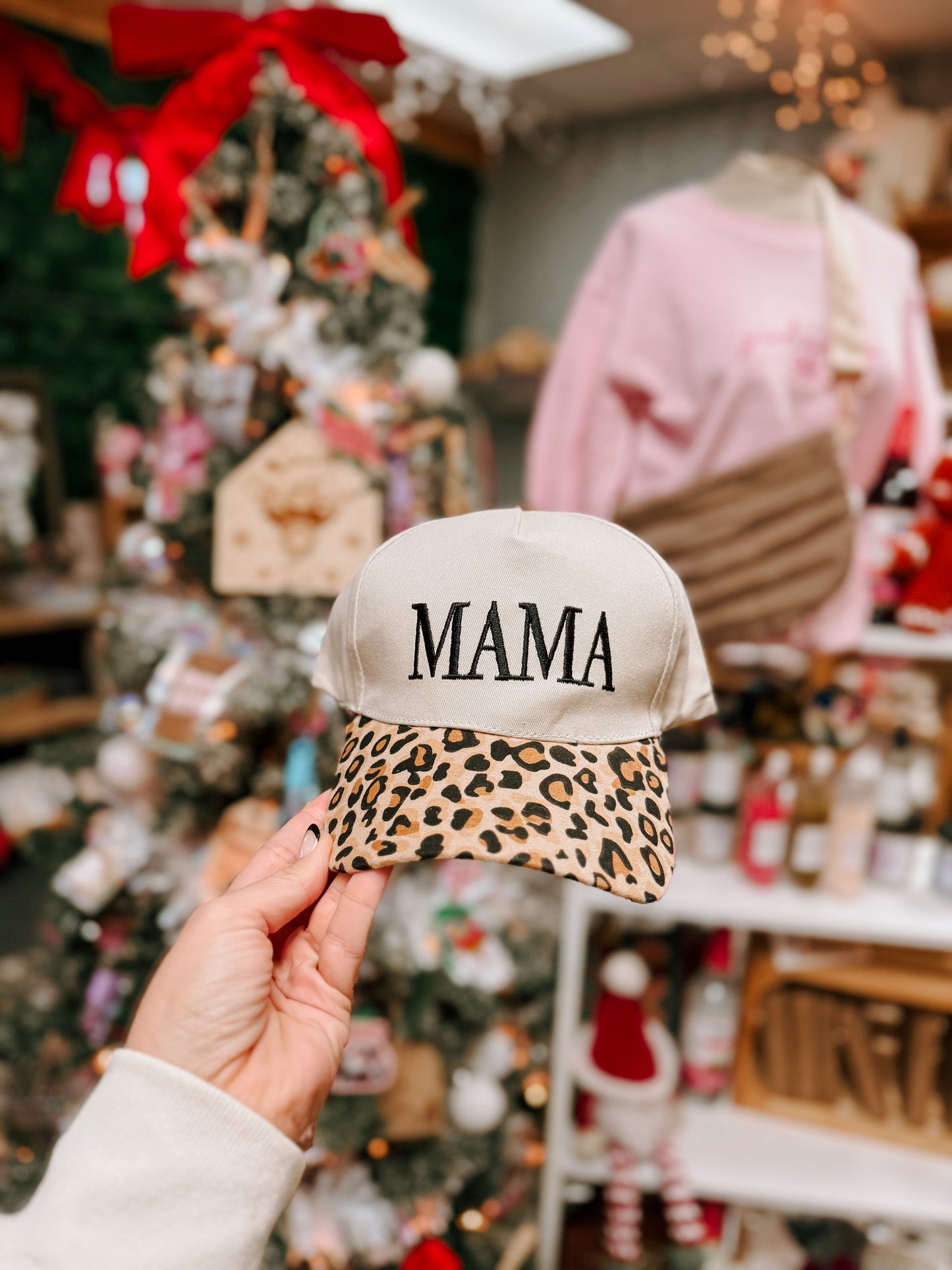Leopard Mama Embroidered Hat