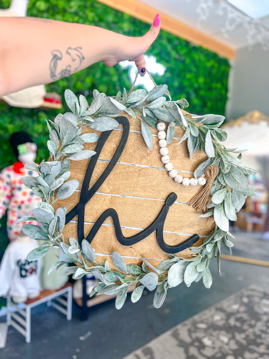 Wreath Style Black Hi - Door Hanger
