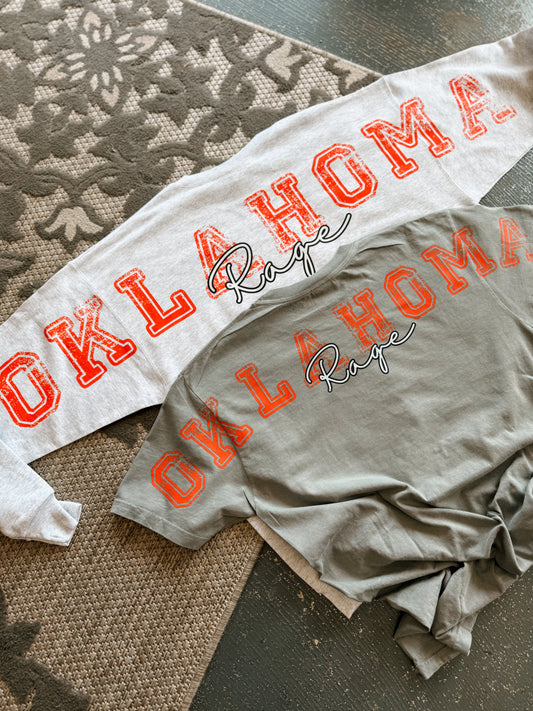 Oklahoma Rage Large Back + pocket logo