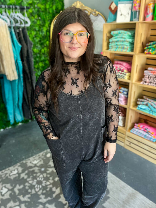 Overalls w/ Pockets - Ash Black