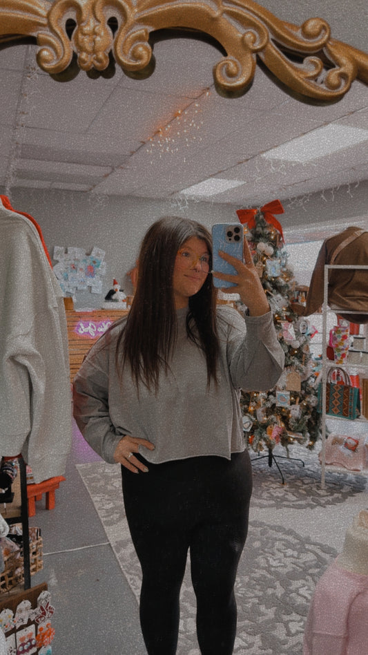 Round Neck Crop Tee {Sleet}