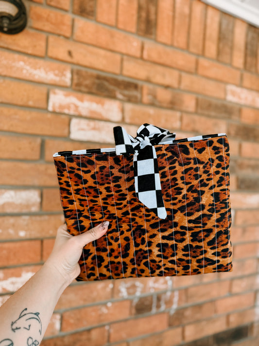 Laptop/iPad Case - Leopard + Checkered
