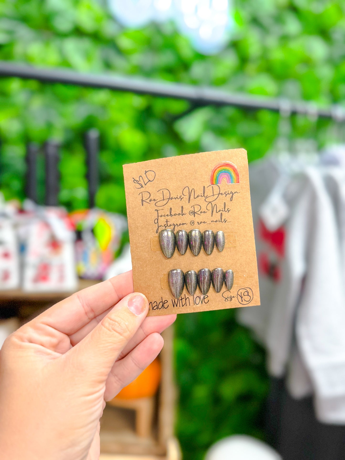 Press On Nail Set | chrome sparkle {size youth small}