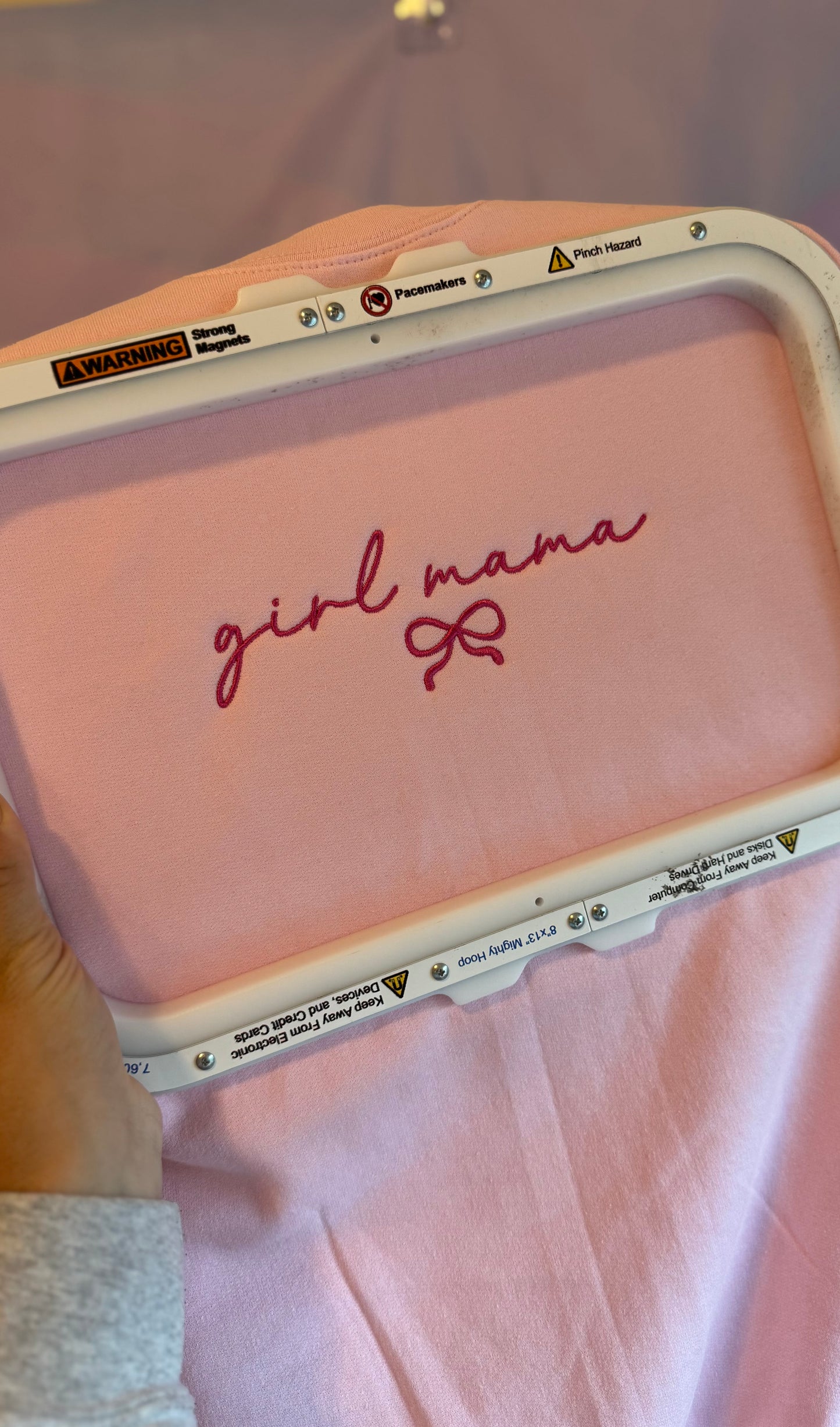 EMBROIDERED "GIRL MAMA" - Lt Pink SW