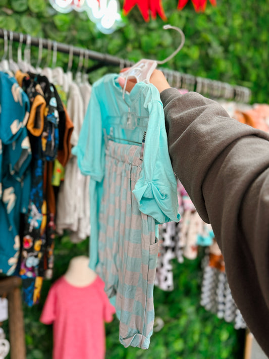 Turquoise Check OutFit