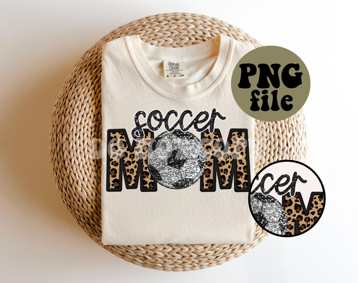 Soccer Mom Faux Sequin Faux Embroidery Digital Download | PNG File