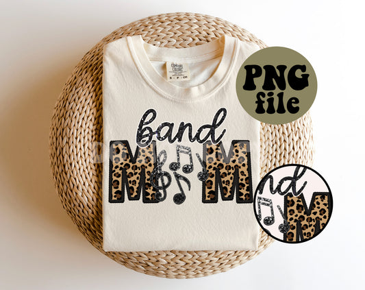 Band Mom Faux Sequin Faux Embroidery Digital Download | PNG File