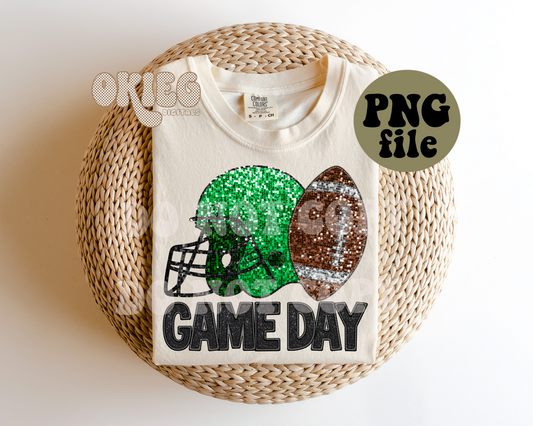 Game Day Football | Green | Digital Download | PNG File