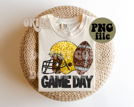Game Day Football | Yellow | Digital Download | PNG File