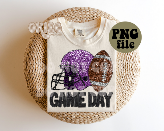 Game Day Football | Purple | Digital Download | PNG File