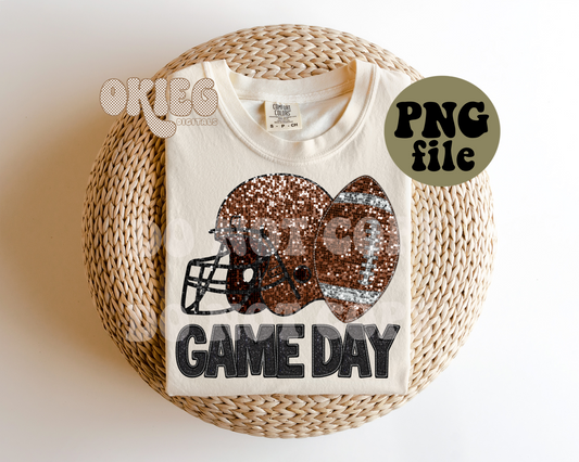 Game Day Football | Brown | Digital Download | PNG File