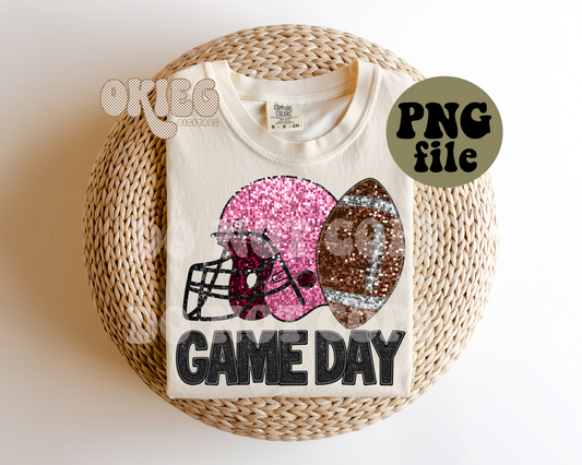 Game Day Football | Lt Pink | Digital Download | PNG File