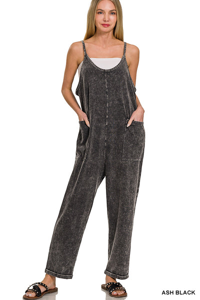 Overalls w/ Pockets - Ash Black