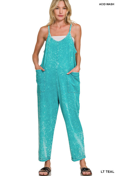 Overalls w/ Pockets - Teal