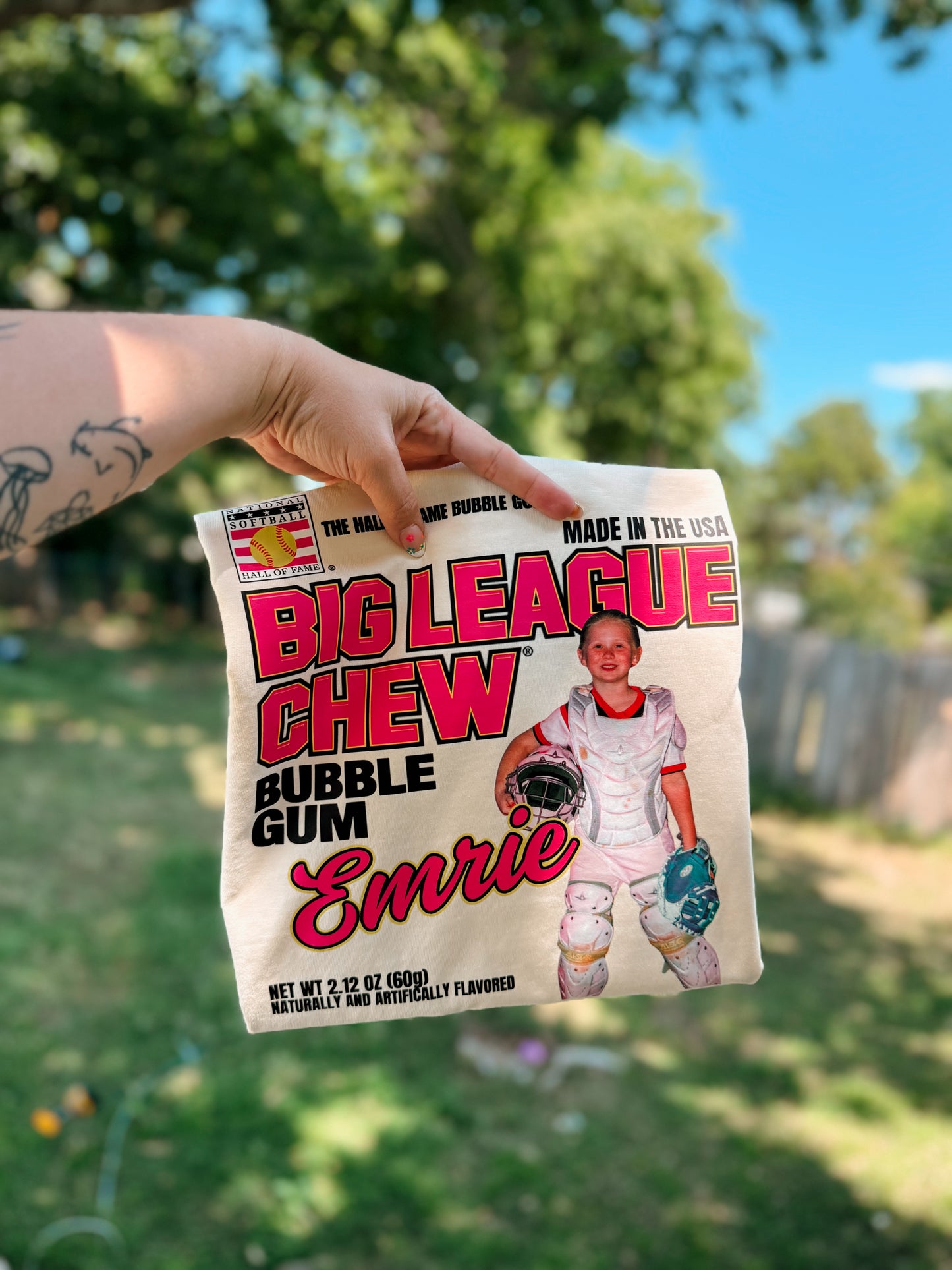big league softball + player photo