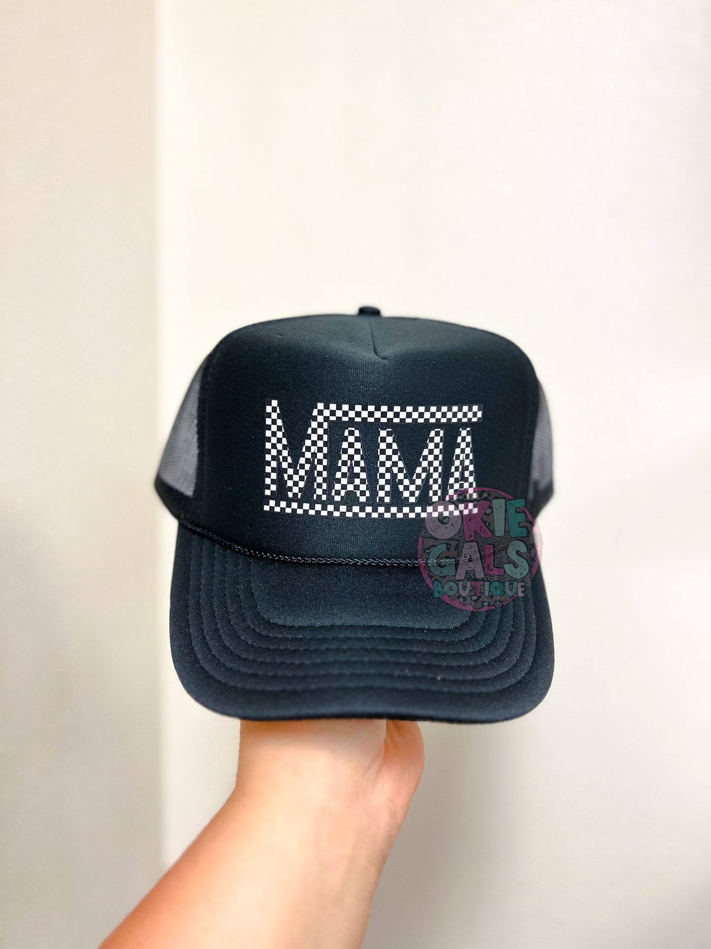 Checkered Mama Trucker Cap